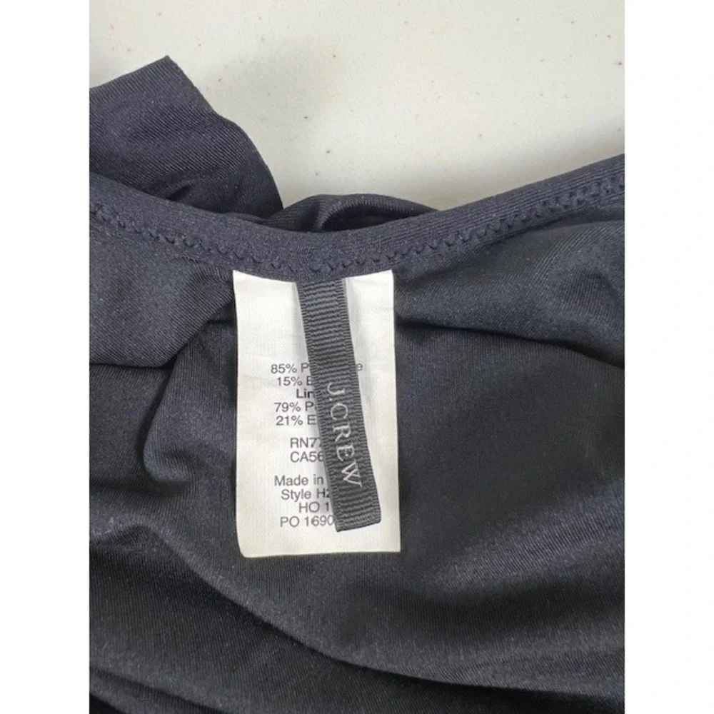 J.Crew Womens Ruffle Scoop Neck One‎ Piece Swimsuit Black H2789 Size 6